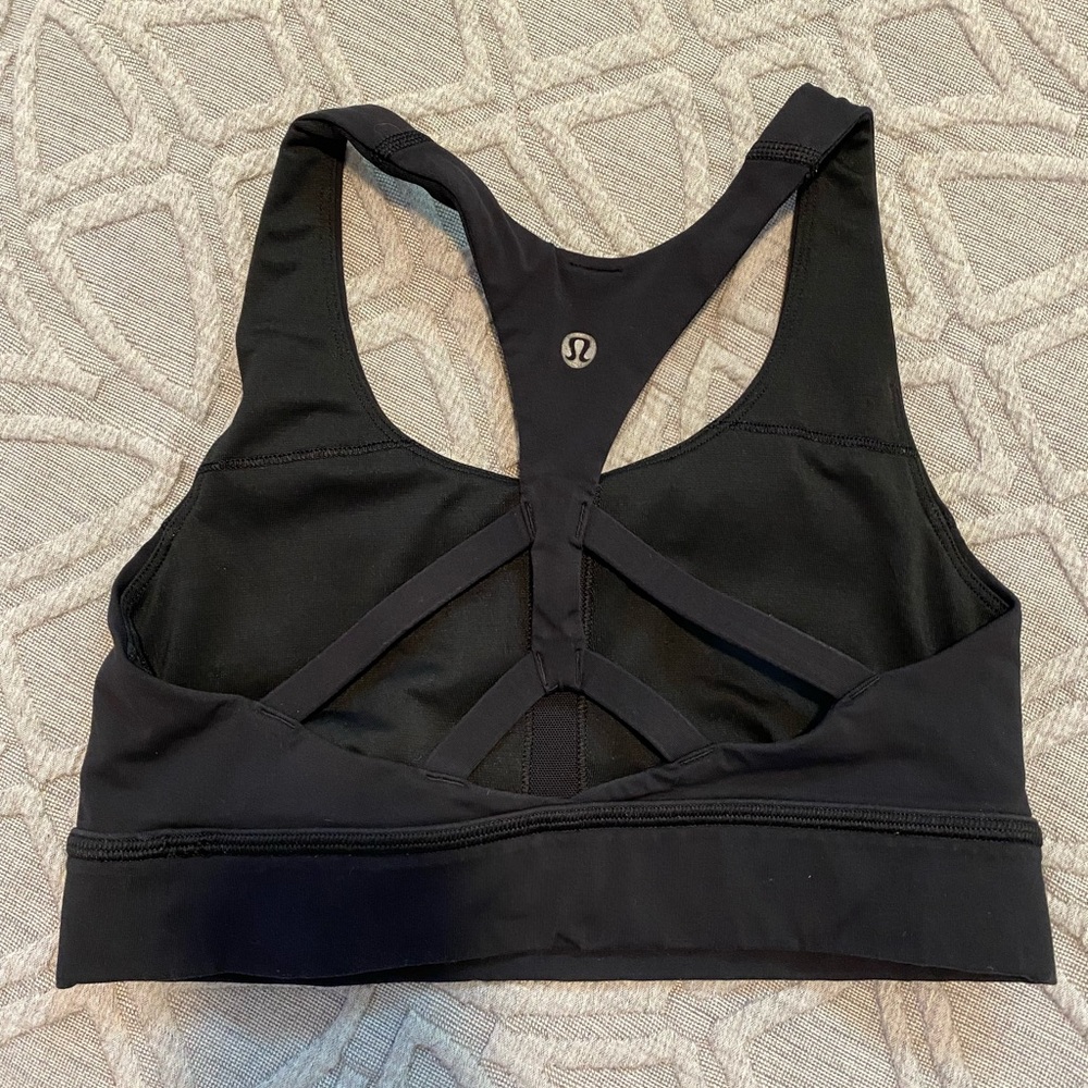 Good condition Black Lululemon sports bra size 4